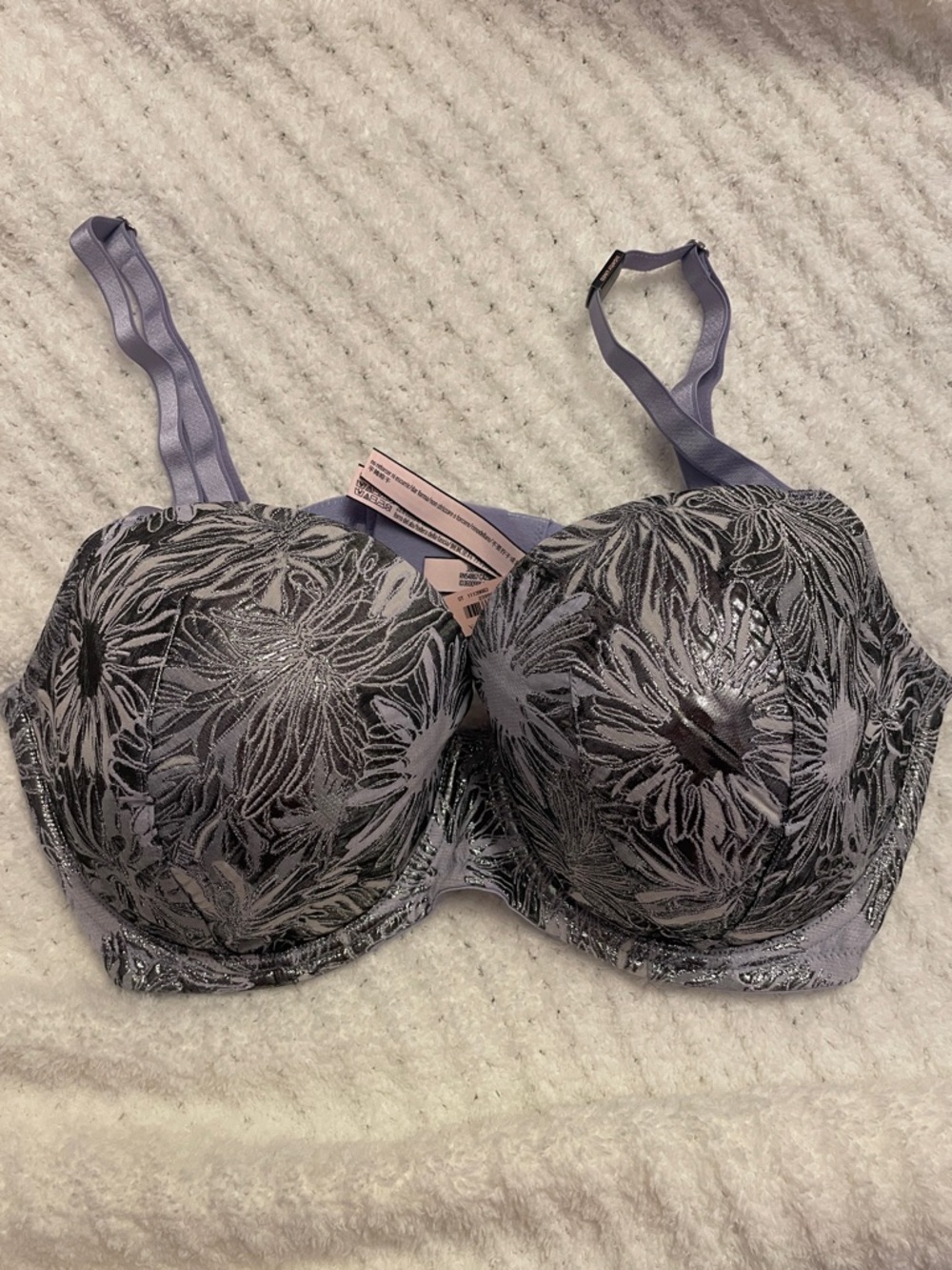 Victoria Secret Lavender Floral Lace Underwire Bra